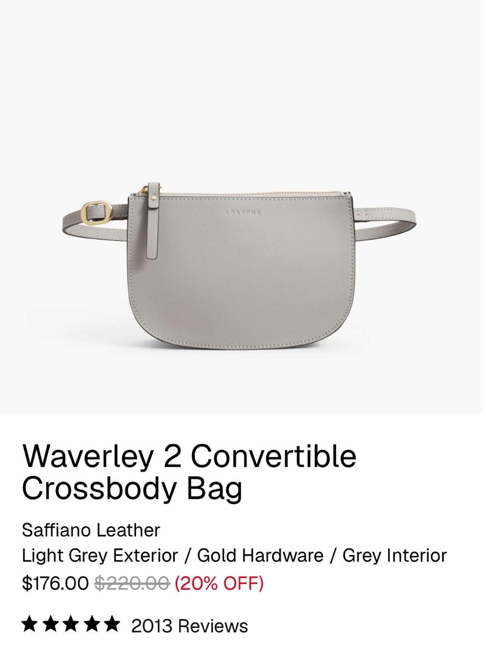Lo & Sons light Grey Waverly 2 Crossbody Bag